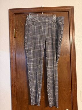 Seven7 Gray Plaid Slim Leg Dress Pants